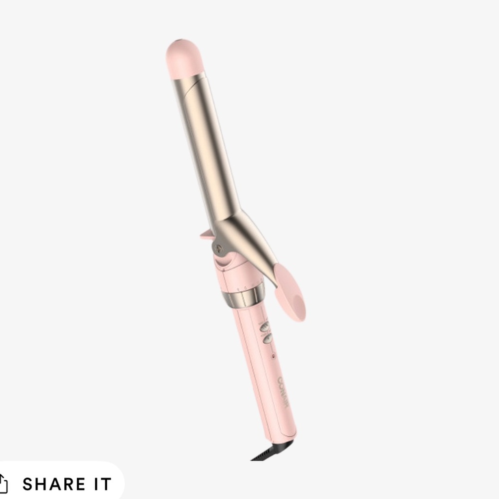 Conair Double Ceramic Pink and Gold Curling Iron 1 in